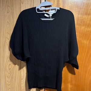 Relish Black Ribbed Knit Sweater